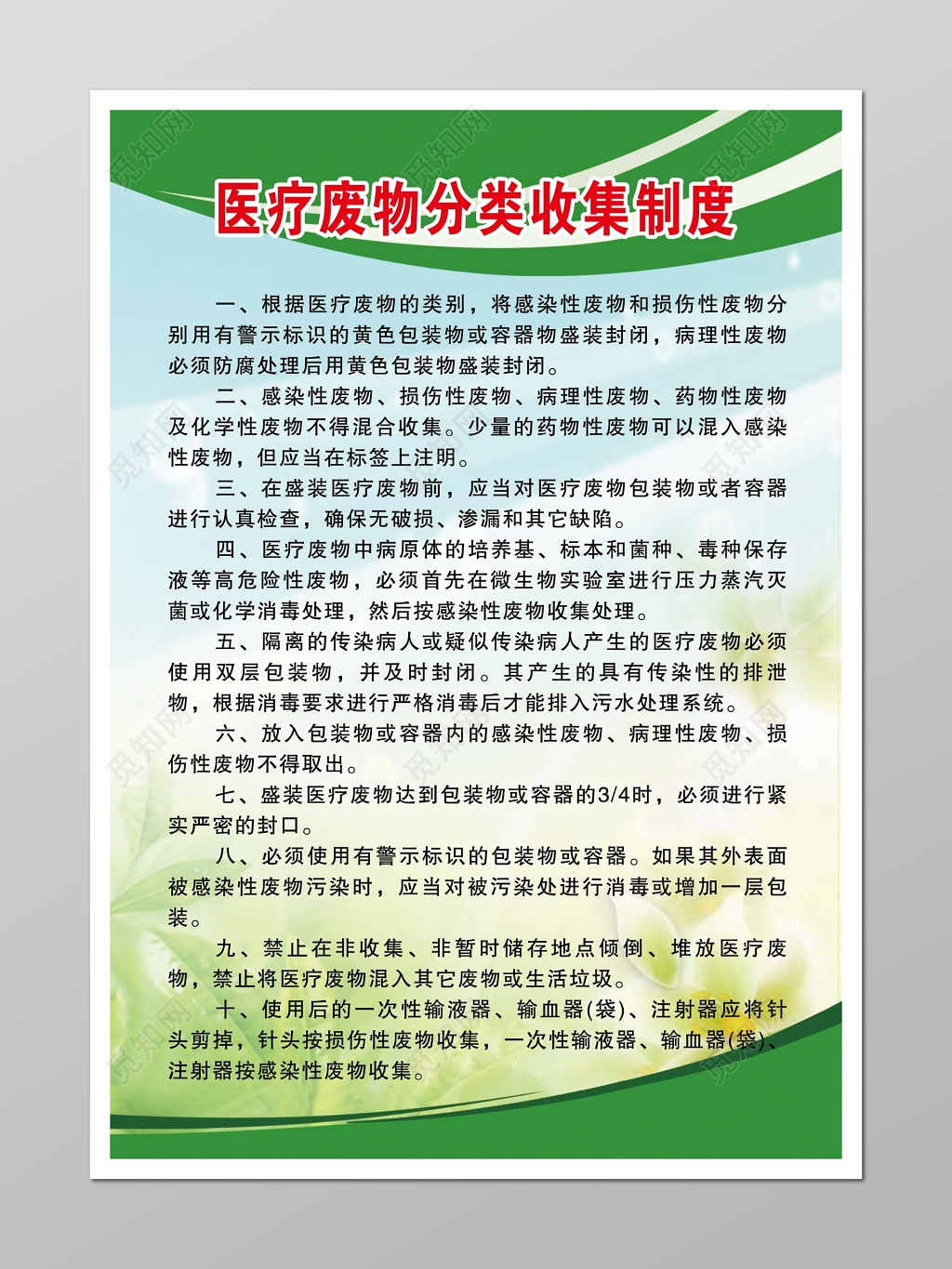 华美口腔医院医疗废物管理小组宣传册