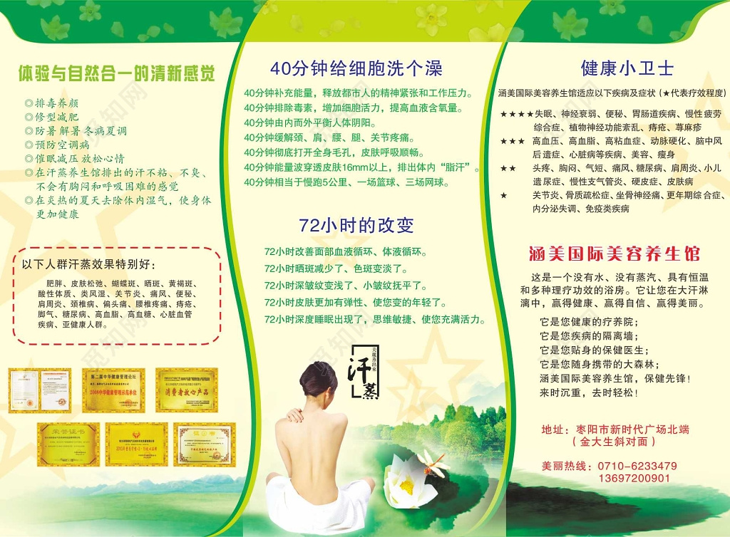 绿色小清新美容美体养生宣传单