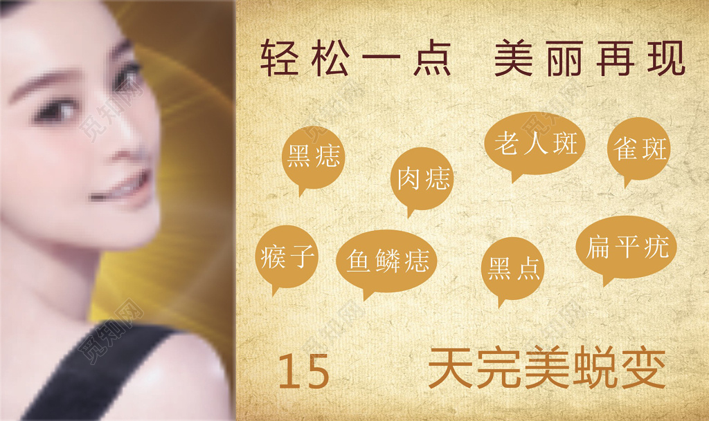 金色完美蜕变美体瘦身美容养生海报