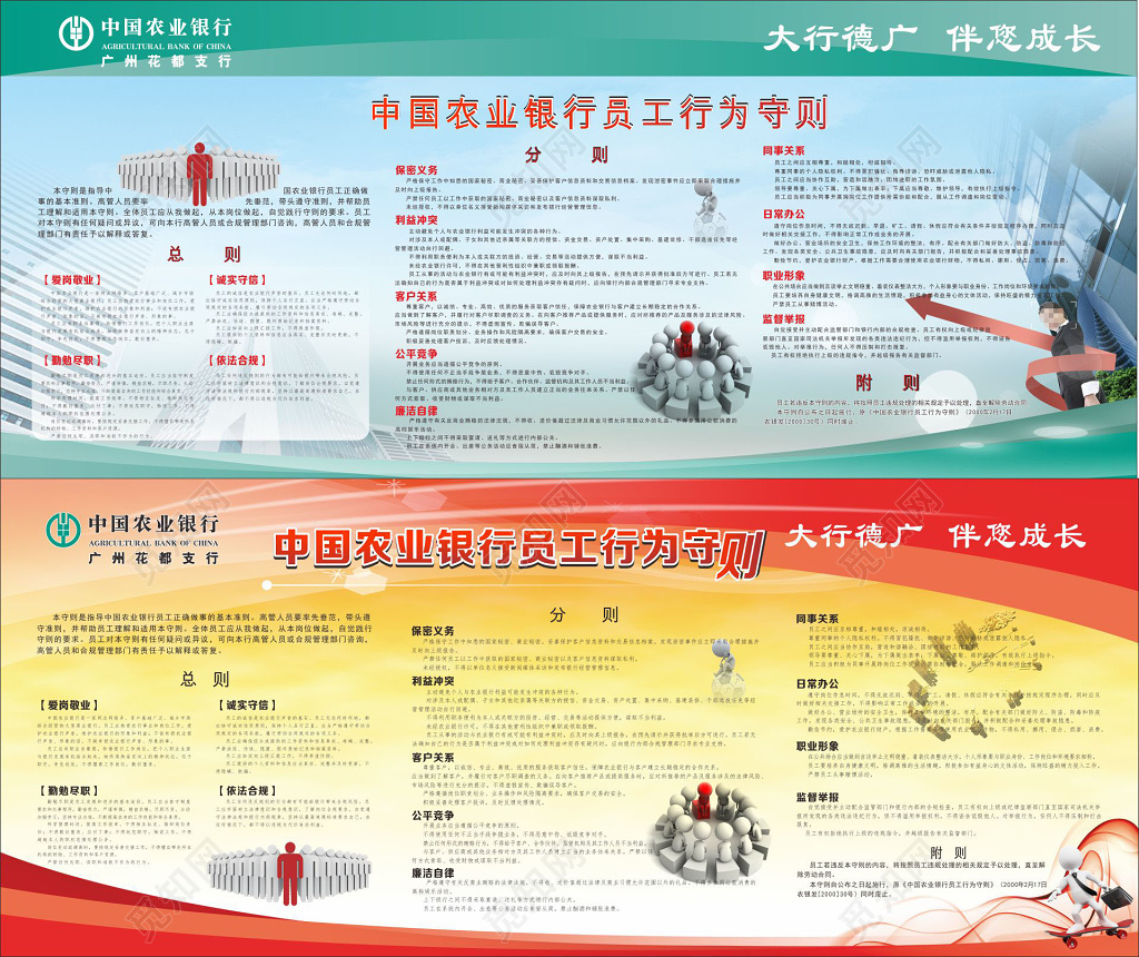 员工行为守则银行员工守则管理制度牌