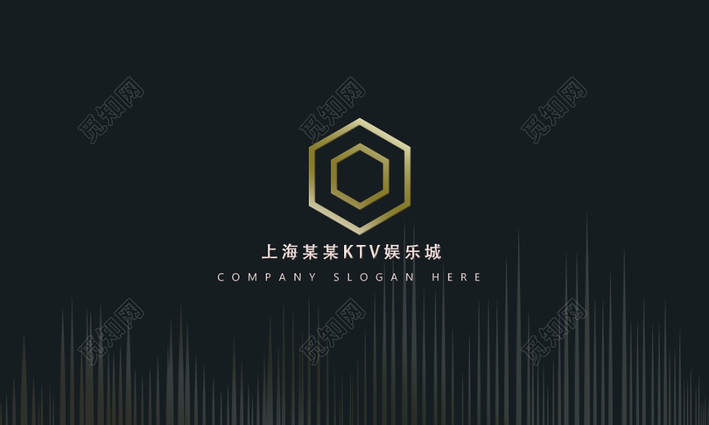 KTV名片黑色高端烫金音乐声波名片设计