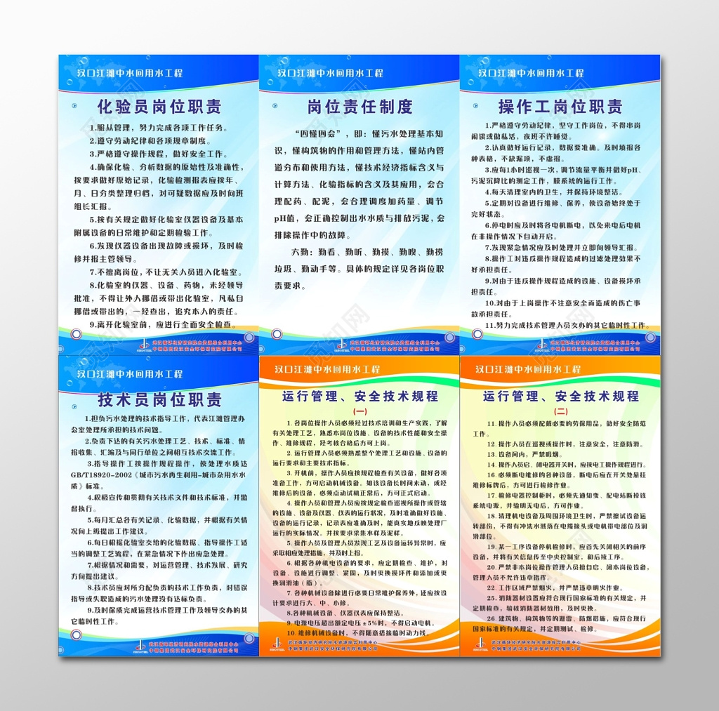 汉口江滩中水回用水工程公司制度牌