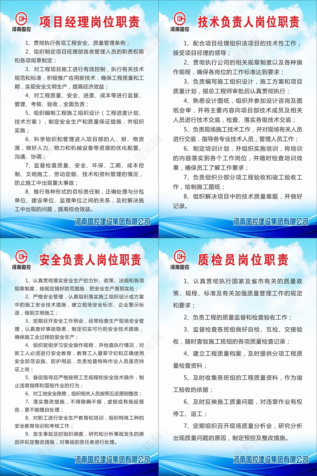 项目经理岗位职责技术负责人岗位职责岗位责任制度牌
