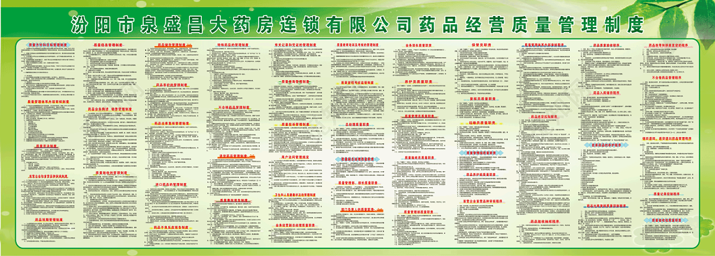 大药房药品经营质量管理制度