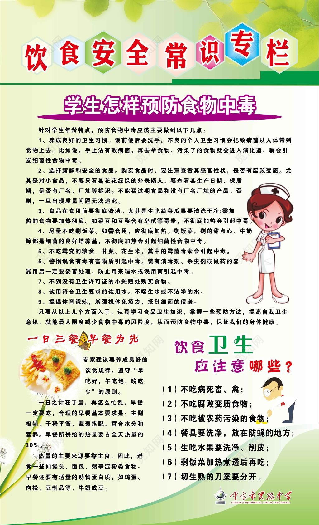 饮食安全宣传栏