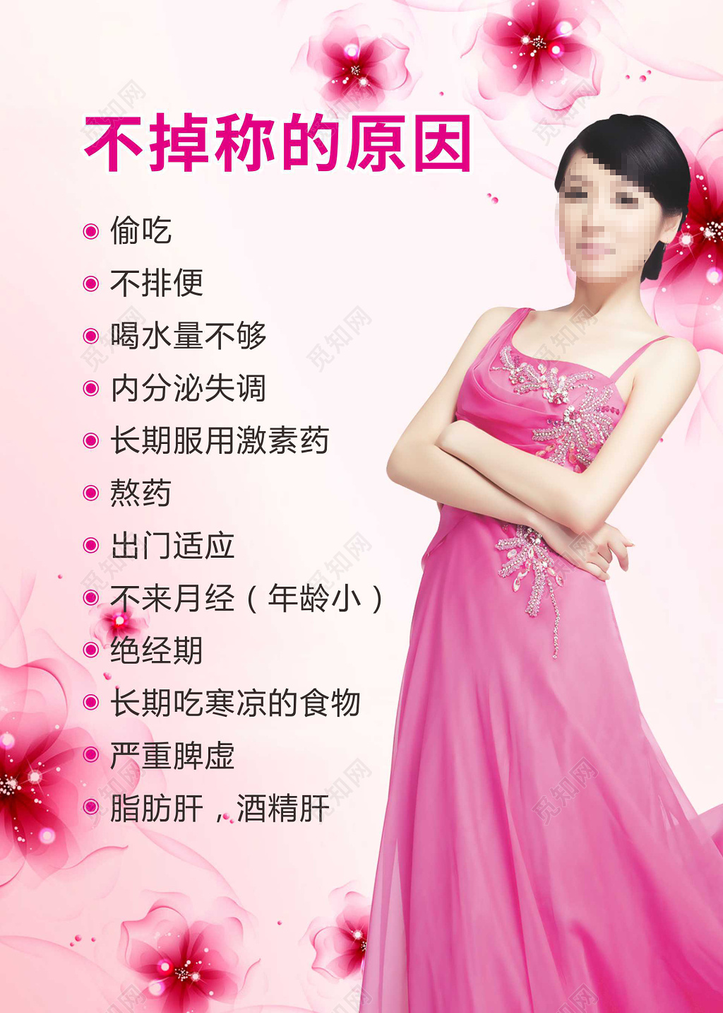 粉色不掉称的原因纤体减肥宣传单