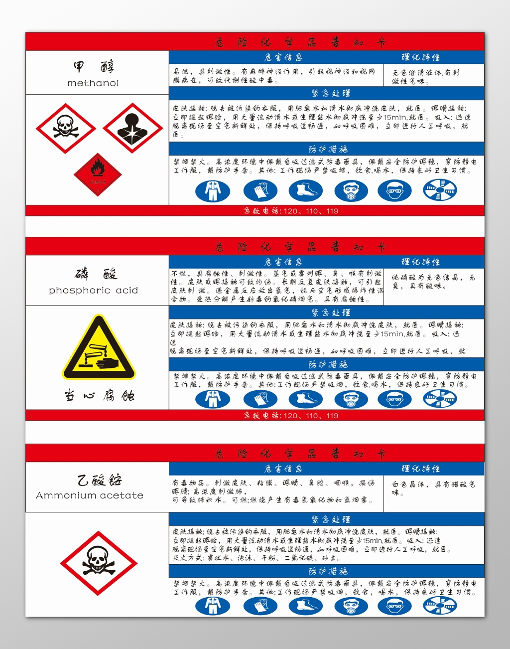 危险化学品甲醇磷酸锑酸铵告知书