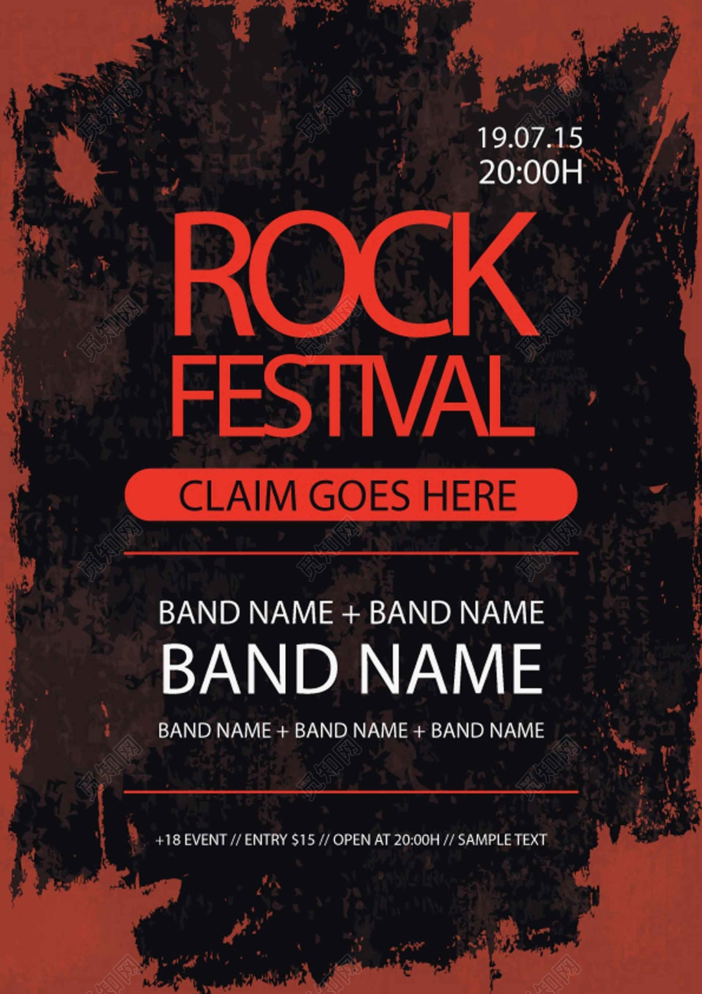 黑色摇滚音乐Rock festival 音乐节海报