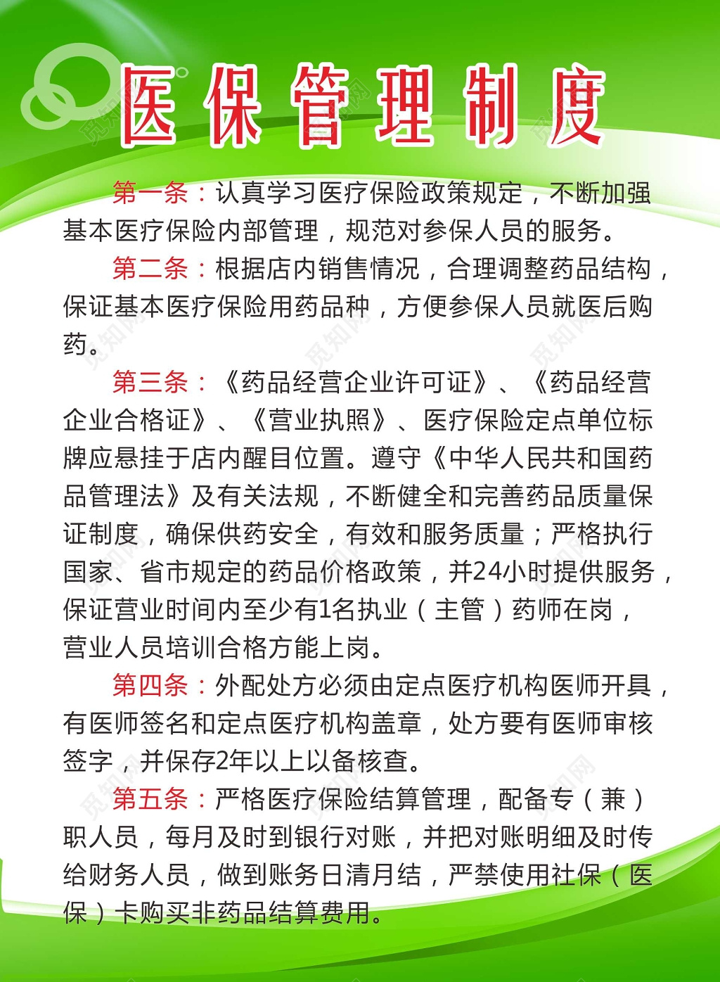 绿色简约医保管理制度