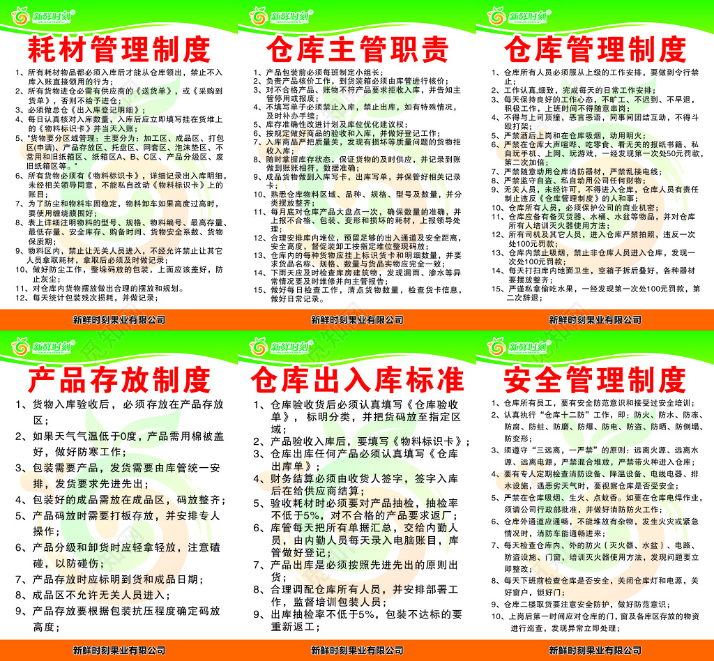 企业仓库管理制度牌