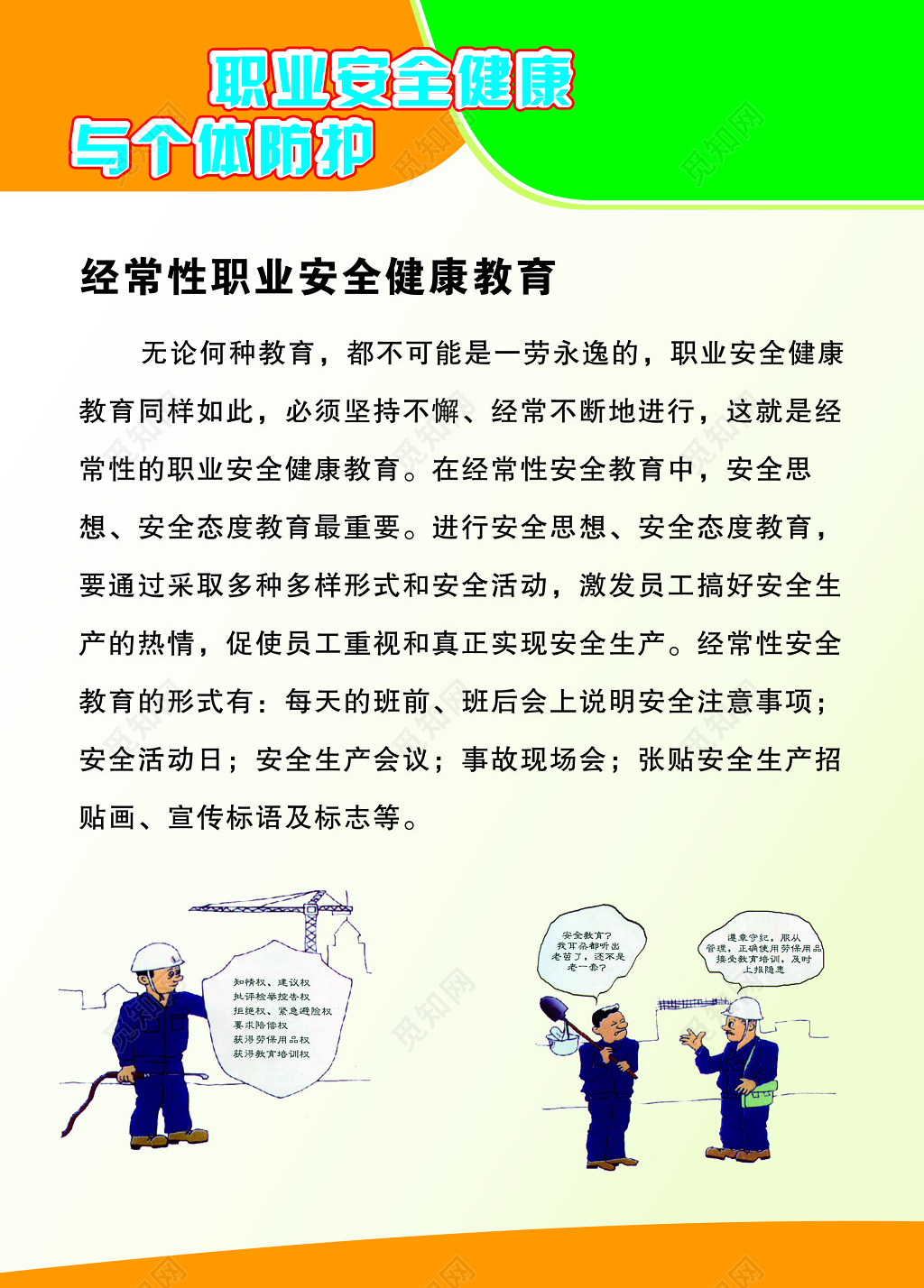 职业安全健康与个体防护海报