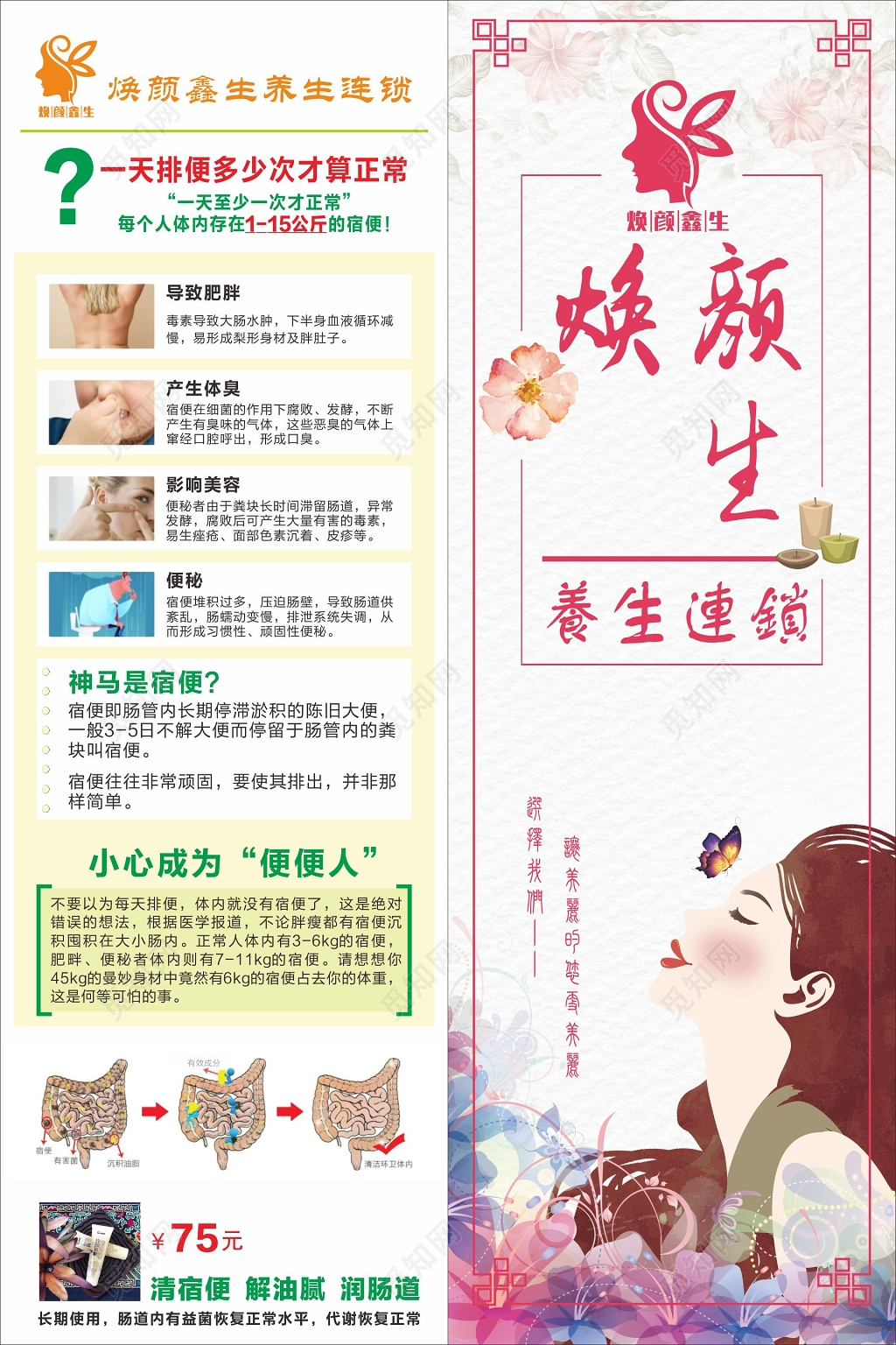 养生连锁美容养生宣传海报