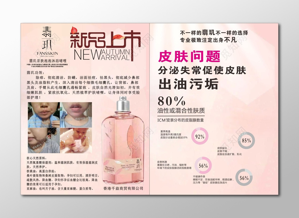 皮肤护理婴儿肌肤可用沐浴露海报宣传单 