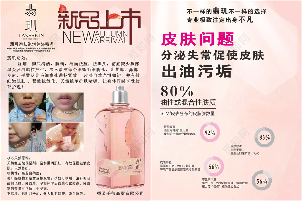 皮肤护理婴儿肌肤可用沐浴露海报宣传单 