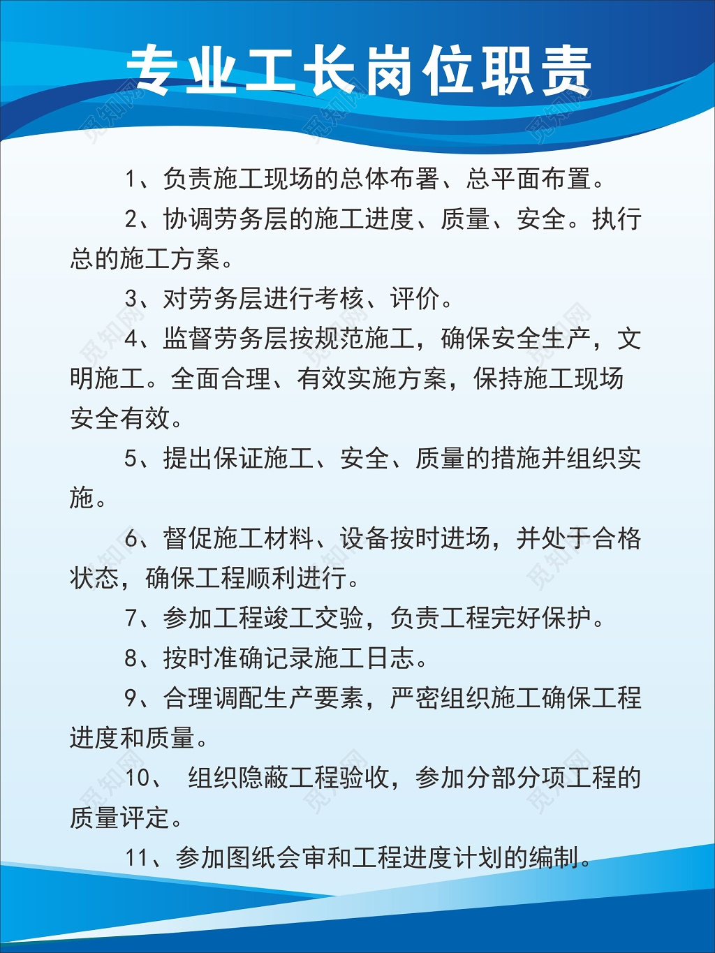 简约公司企业工厂职工人员岗位职责海报