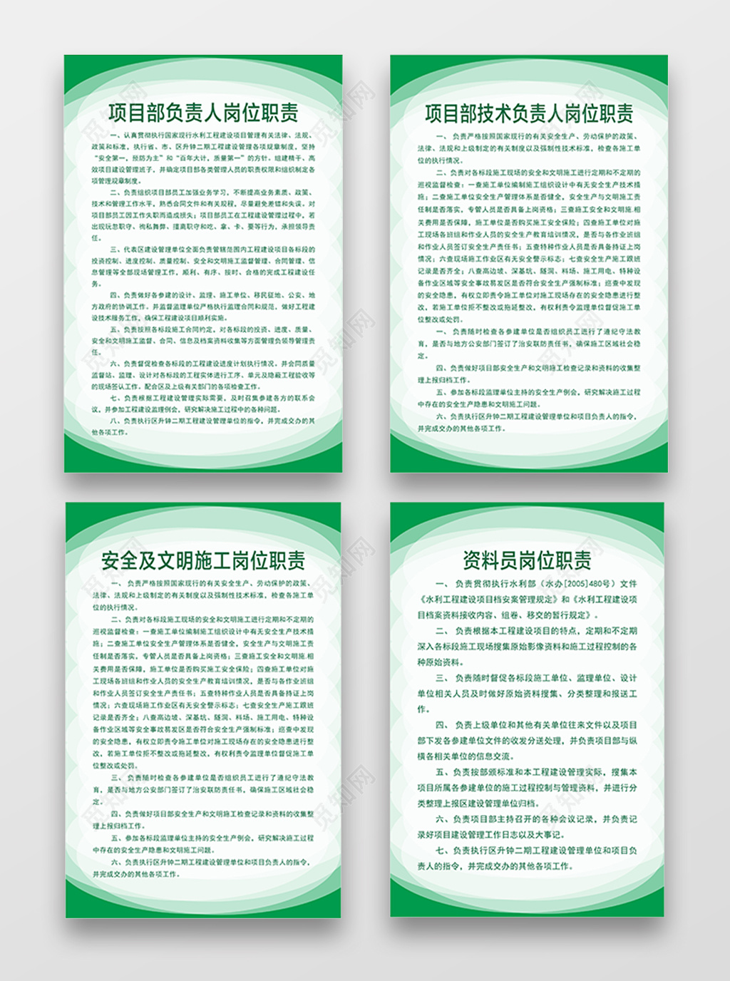 绿色清新公司企业部门人员岗位职责海报