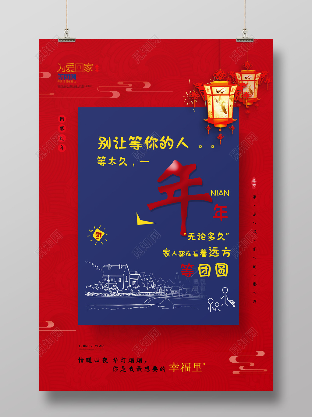 中国风回家过年春运系列海报