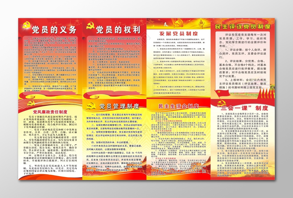 党员的义务权力发展党员制度牌