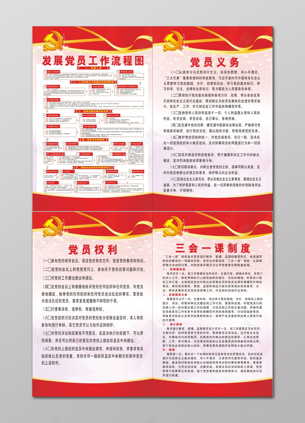 党员义务党员权利发展党员工作流程党员制度