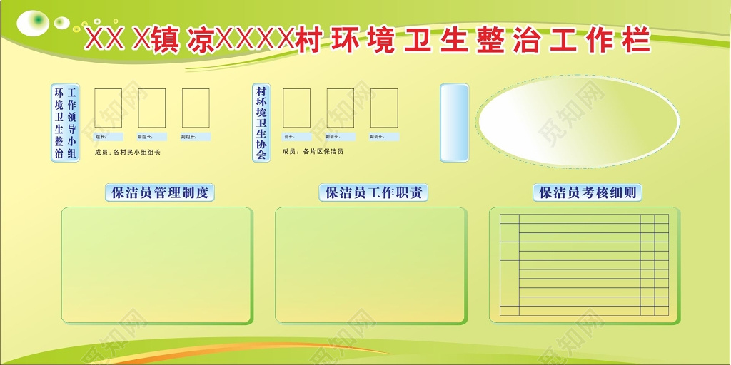 农村环境卫生整治工作栏模板