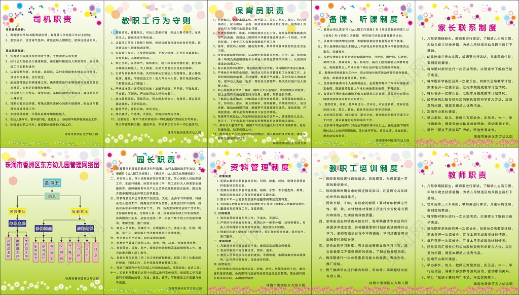 幼儿园园长职责幼儿园管理制度牌