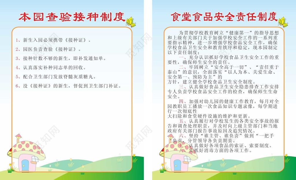 本园查验接种食品安全幼儿园管理制度