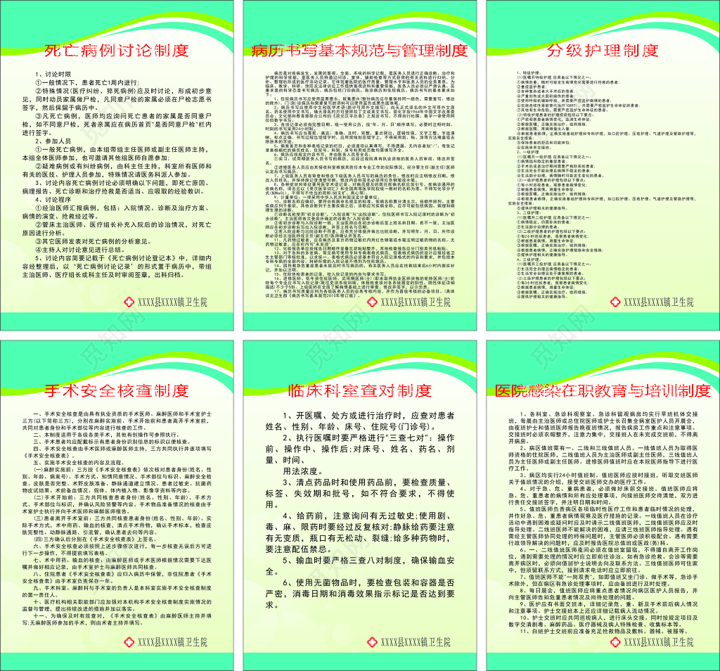 医院死亡病例讨论分级护理手术安全核查制度牌