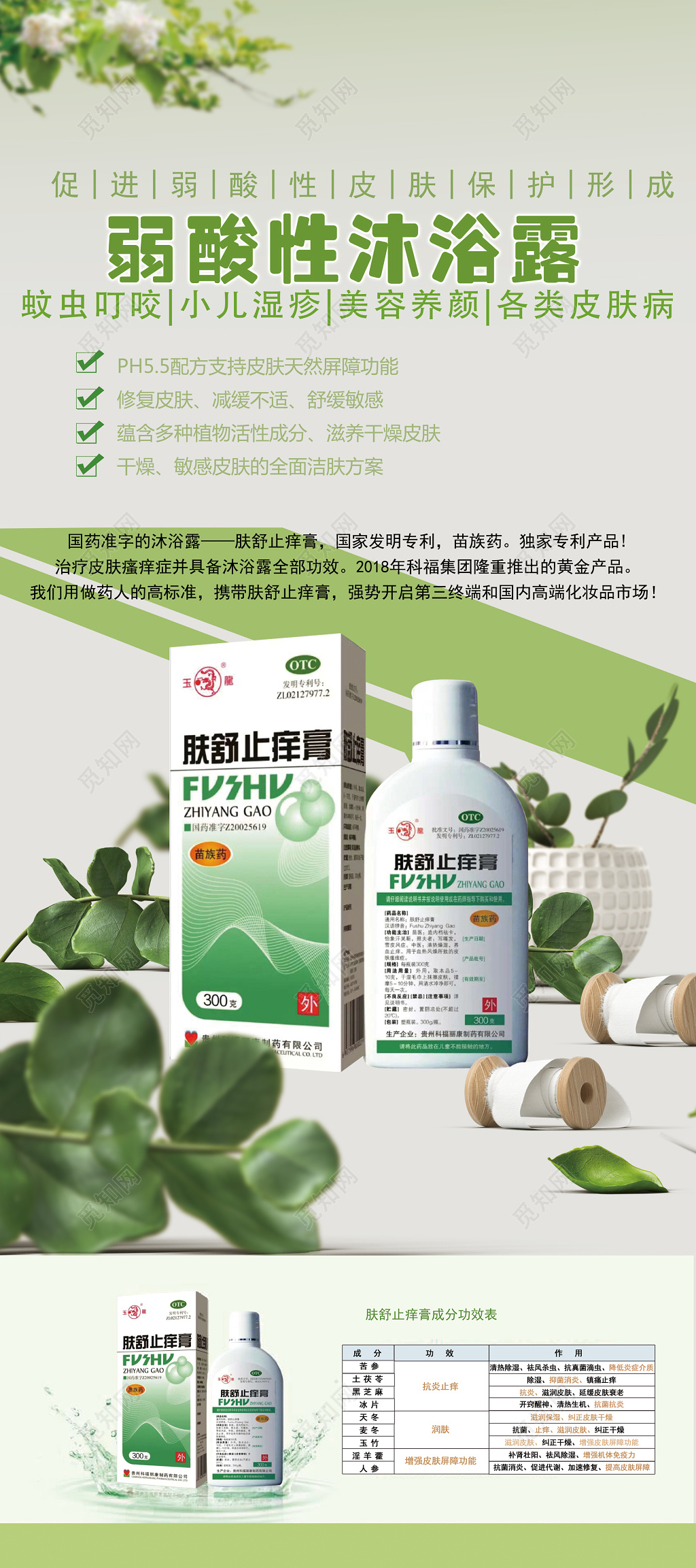 弱酸性保护皮肤美容养颜沐浴露宣传海报