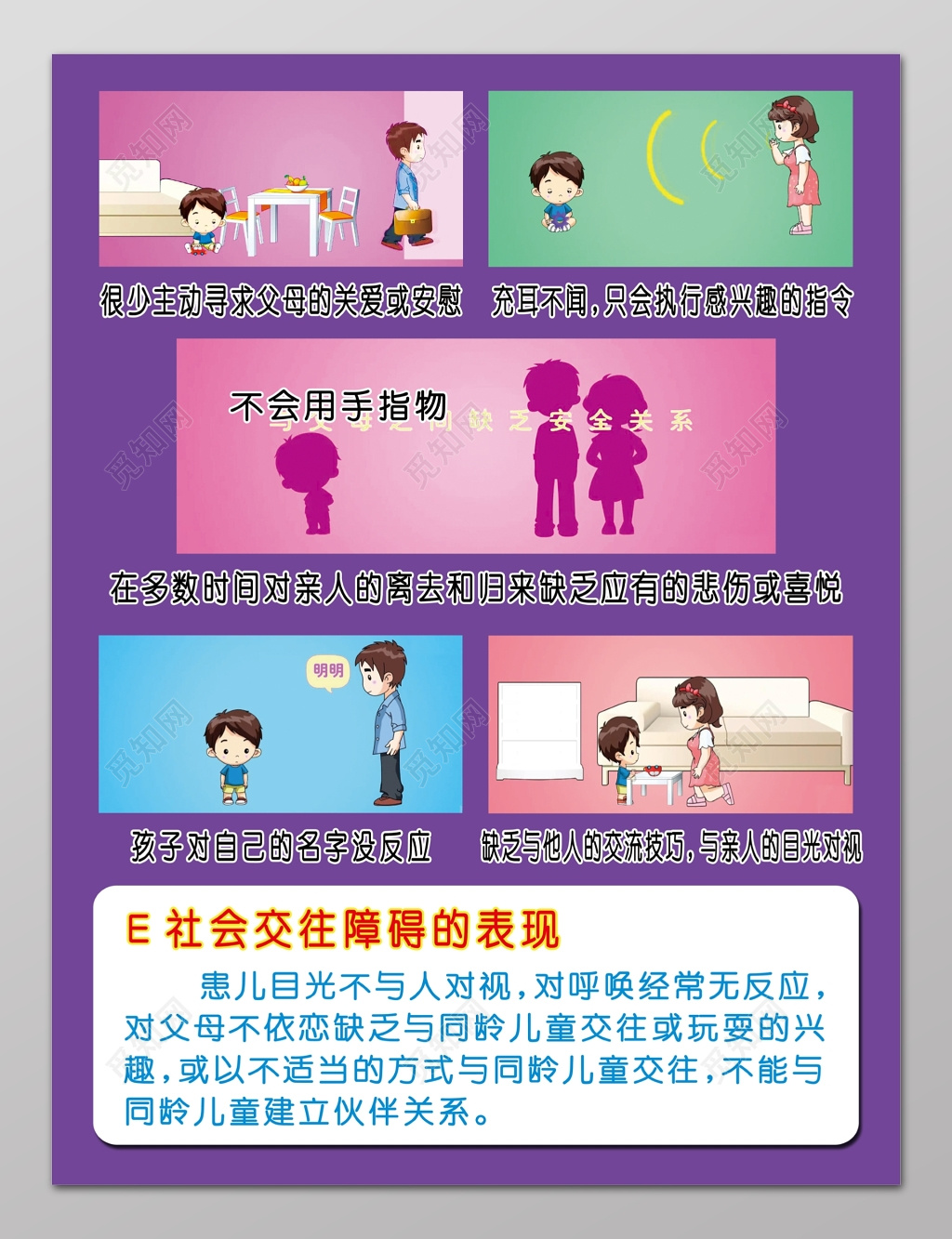 社会交往障碍的表现自闭症公益海报设计