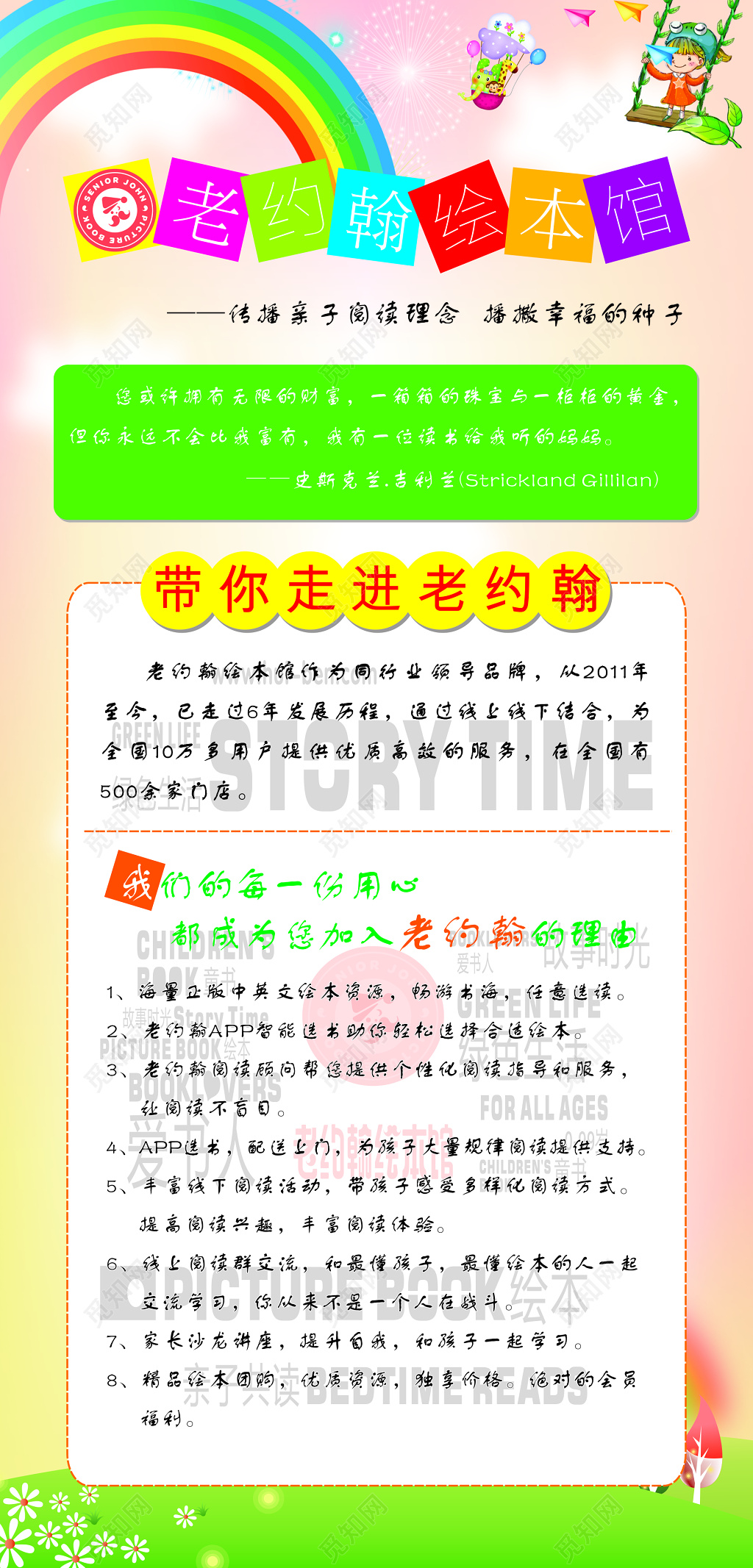 儿童绘本馆亲子阅读宣传海报