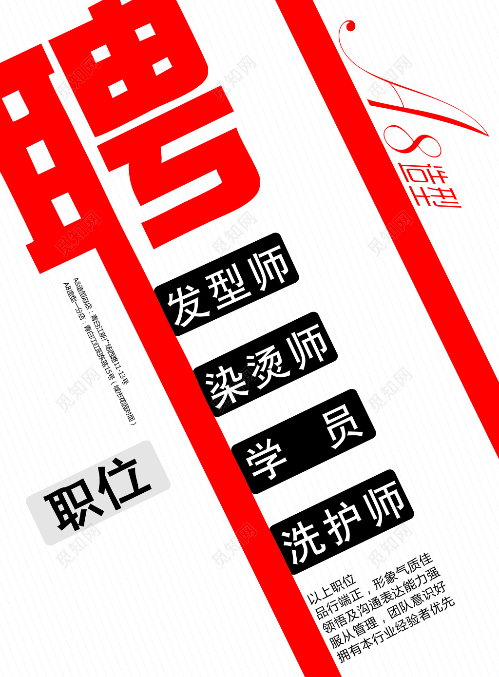 造型美容理发店招聘海报