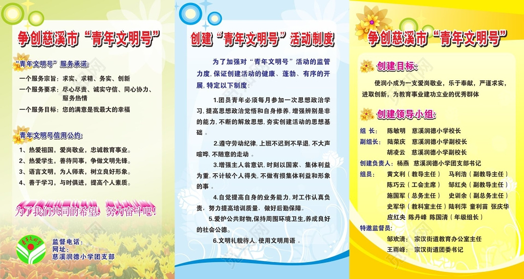 青年文明号活动制度青年文明号展板