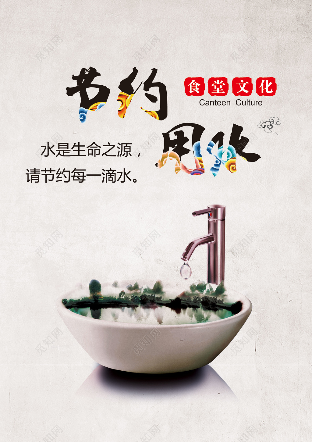 节约用水食堂文化标语