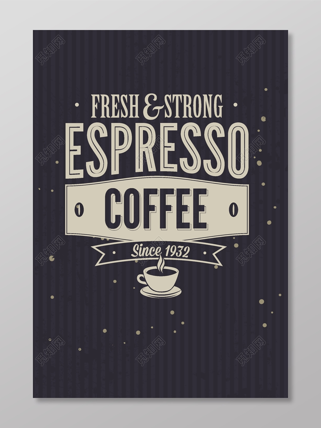 黑色英文咖啡店海报