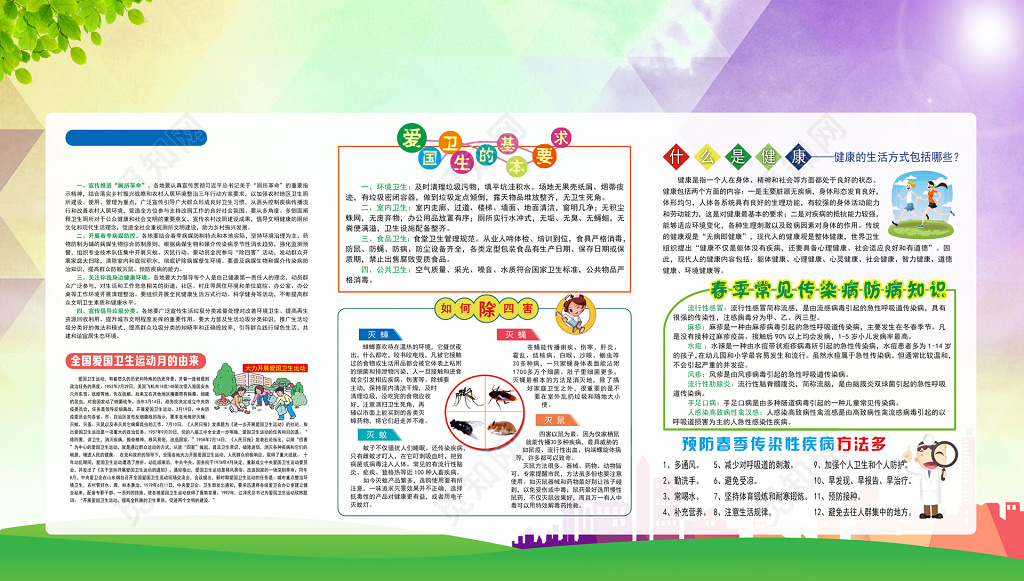 爱国卫生月卫生基本要求简单展板模板