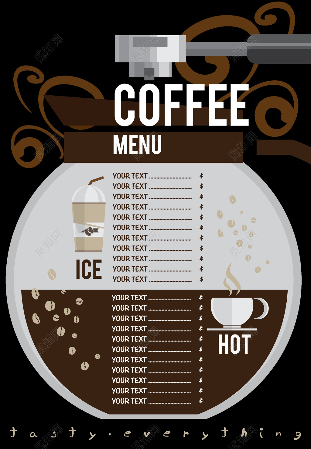 复古花纹咖啡菜单设计