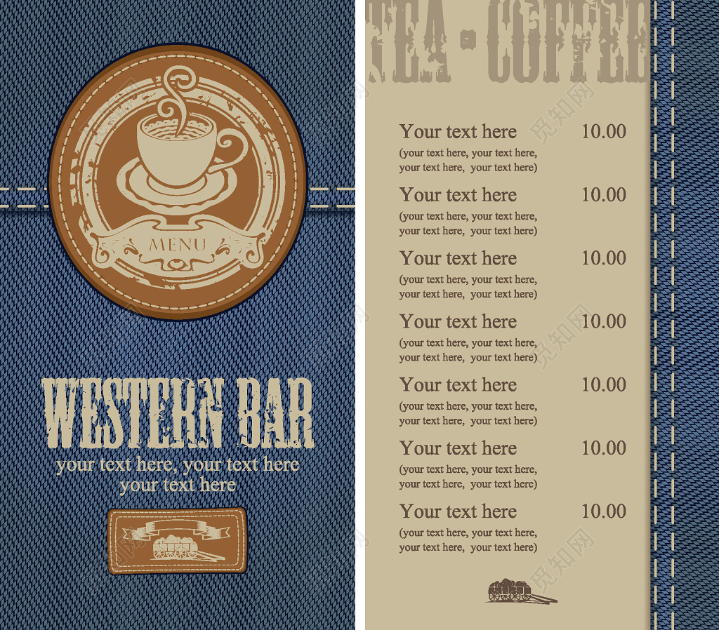 复古风咖啡菜单正反面设计