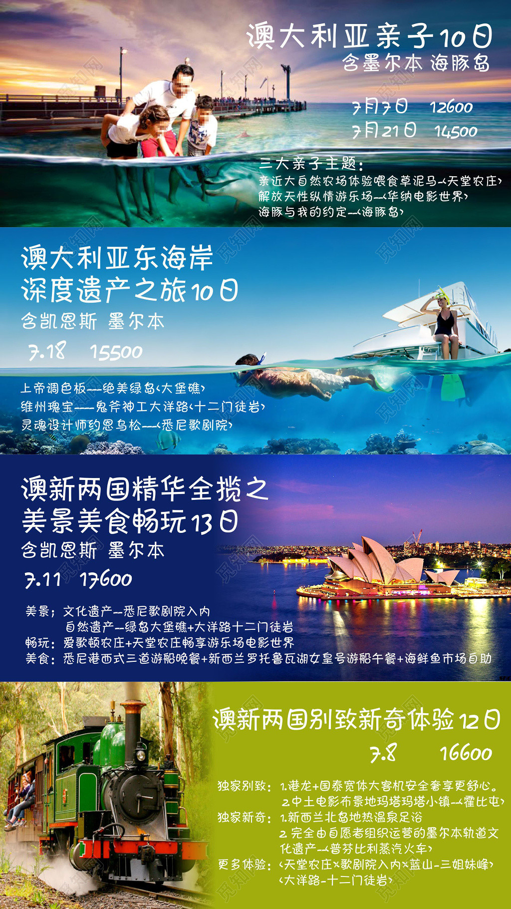 澳洲澳大利亚东海岸亲子旅游宣传展架