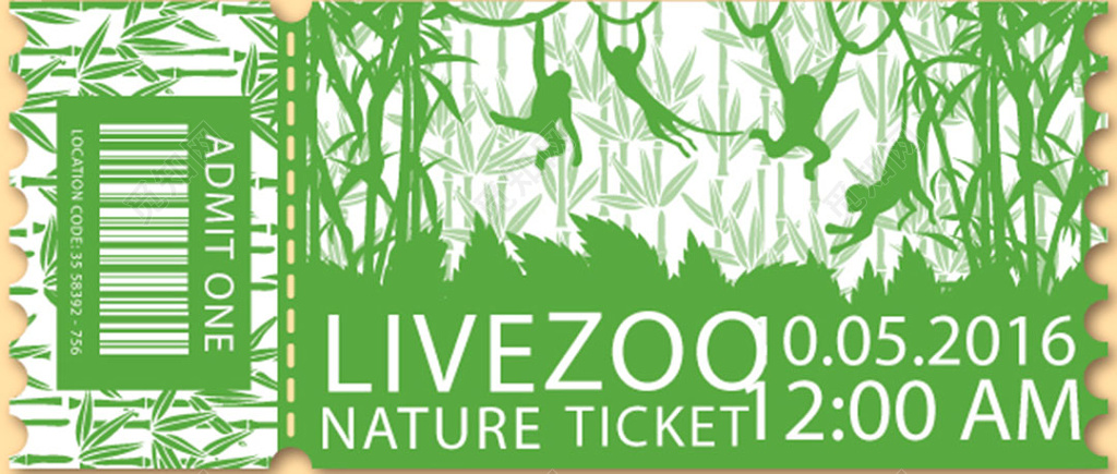 异形森林剪影动物园门票卡券