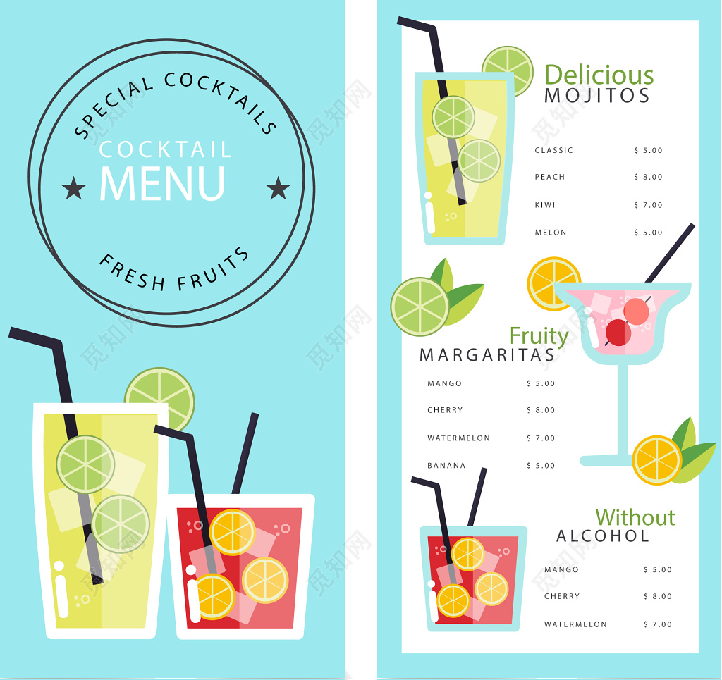 果汁海报饮品menu