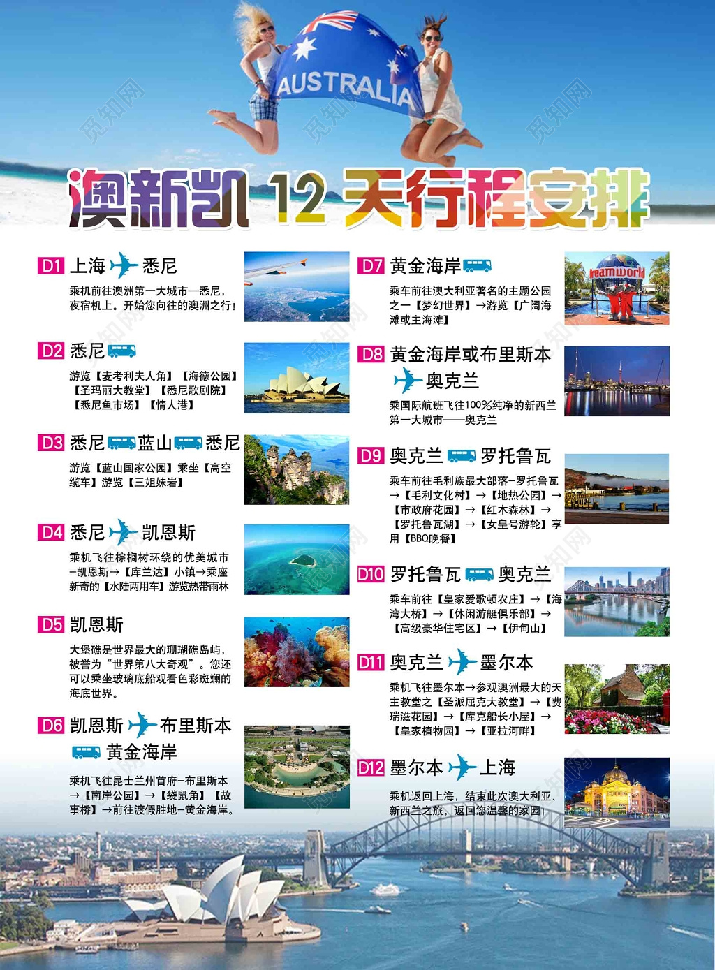 澳新凯12天行程安排表