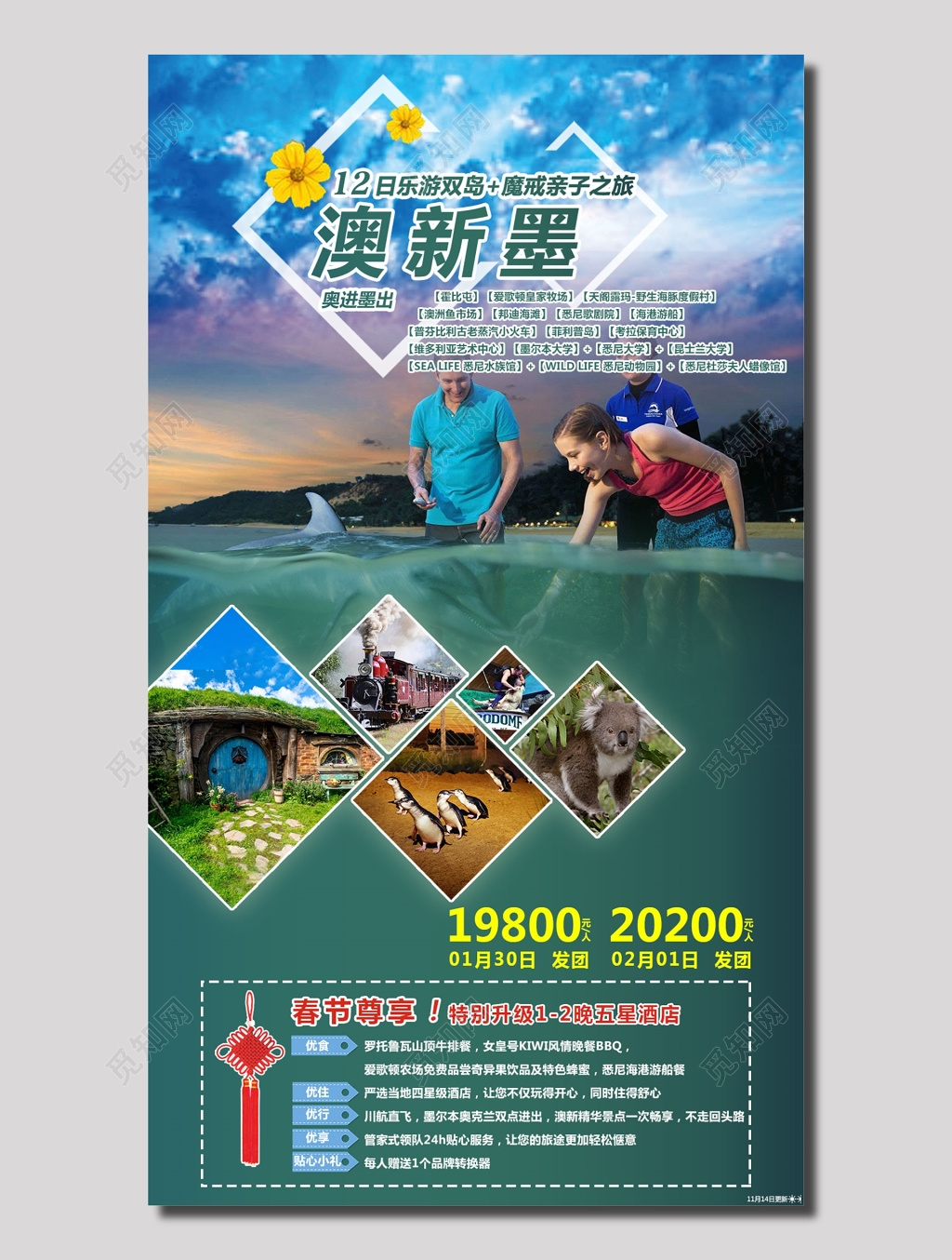 澳新墨亲子旅游海报