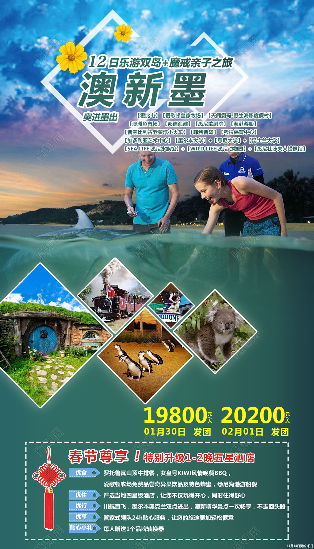 澳新墨亲子旅游海报