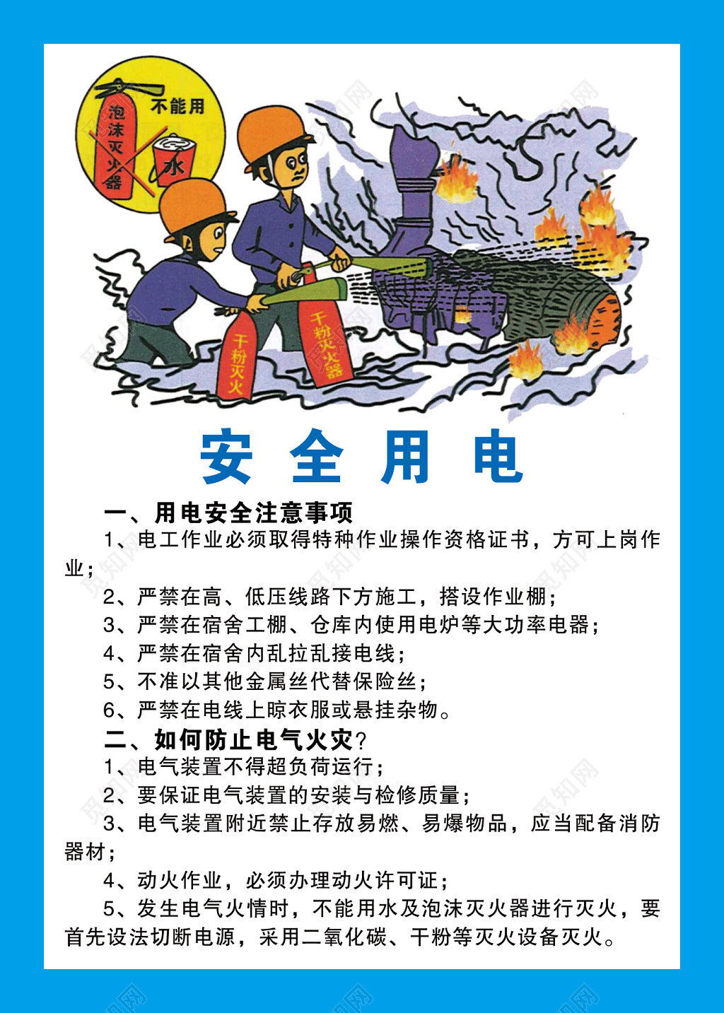 工地安全用电安全生产海报