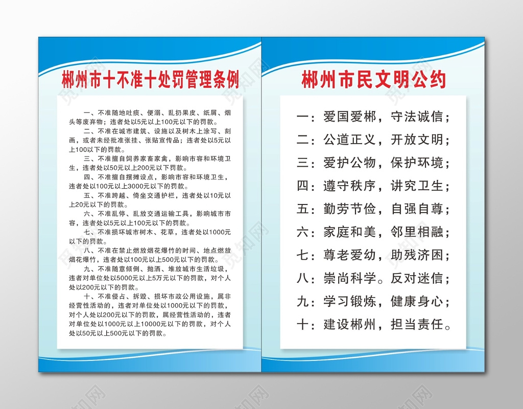 市民文明公约十不准处罚管理条例