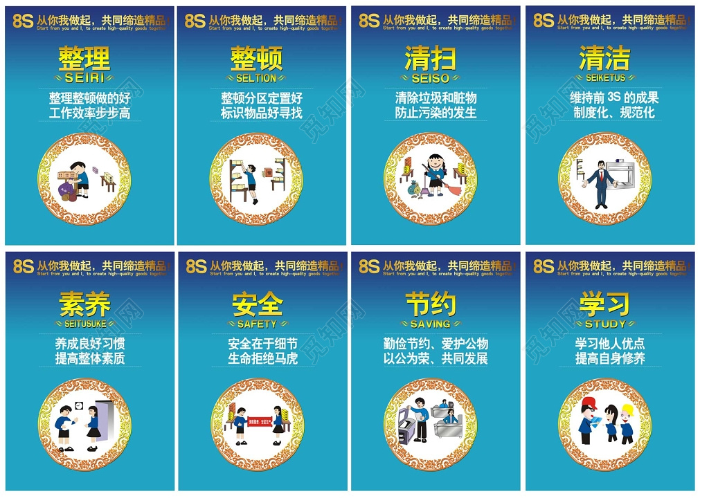 工作管理制度公司工作制度蓝色卡通制度牌