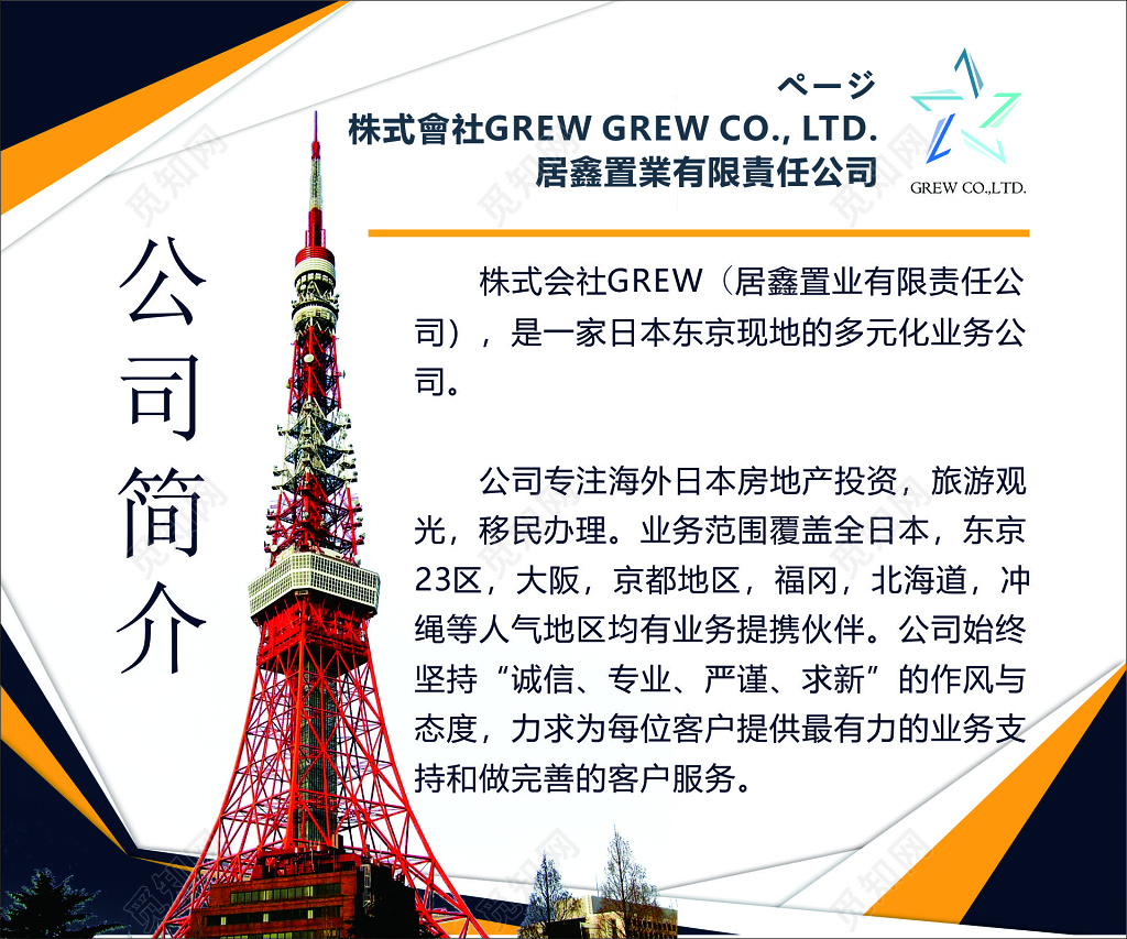 公司简介多元化海外投资移民办理海报模板