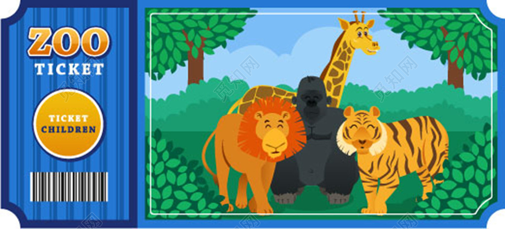 异形森林背景动物园门票卡券