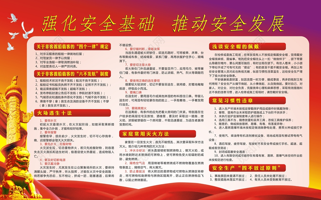 红色安全生产宣传栏模板