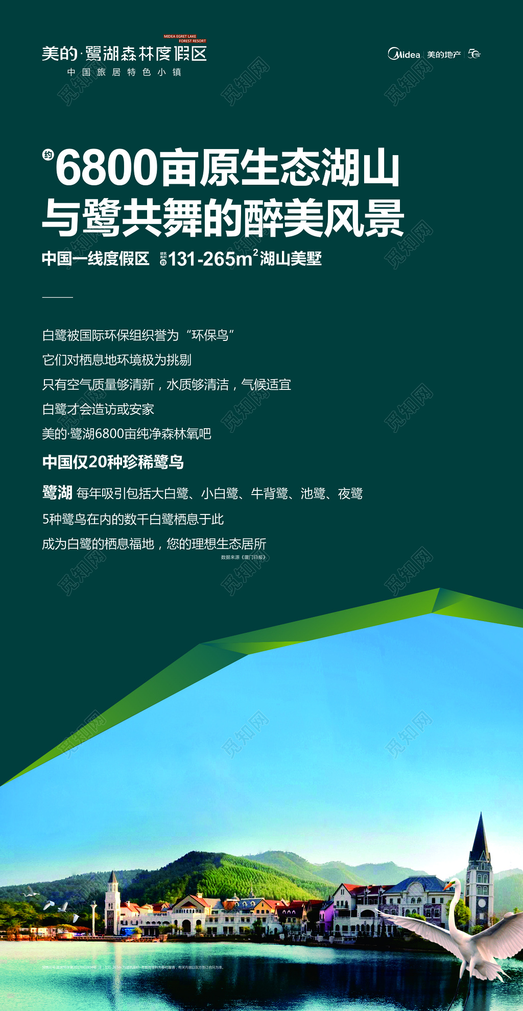 房地产度假区别墅亲近自然特色小镇气候适宜海报模板